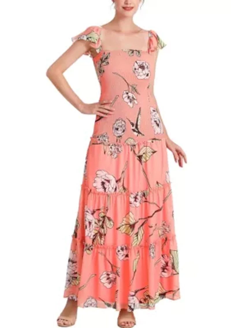 Addy Smocked Maternity Maxi Dress