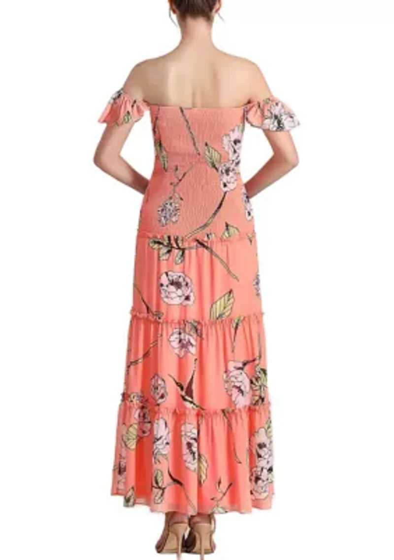 Addy Smocked Maternity Maxi Dress