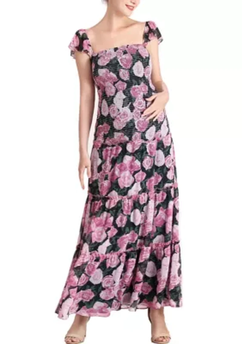 Acey Smocked Maternity Maxi Dress