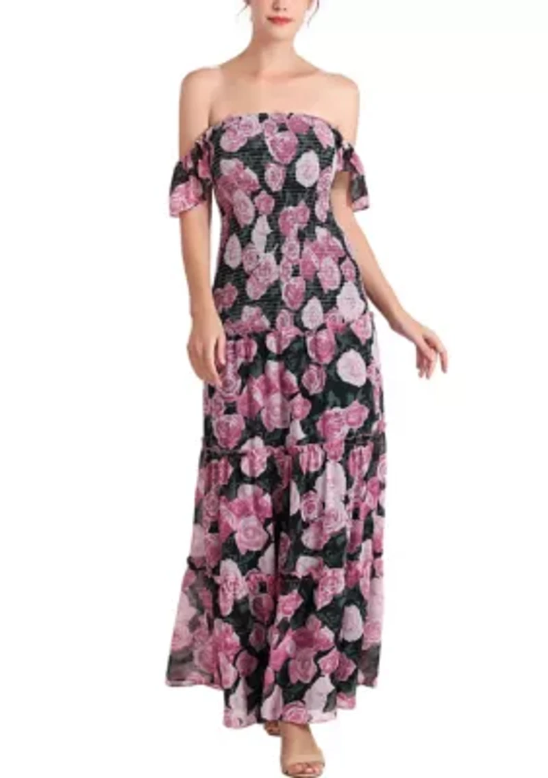 Acey Smocked Maternity Maxi Dress