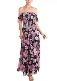 Acey Smocked Maternity Maxi Dress