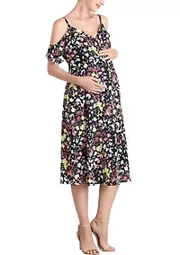 Esme Cold Shoulder Maternity Nursing Dress