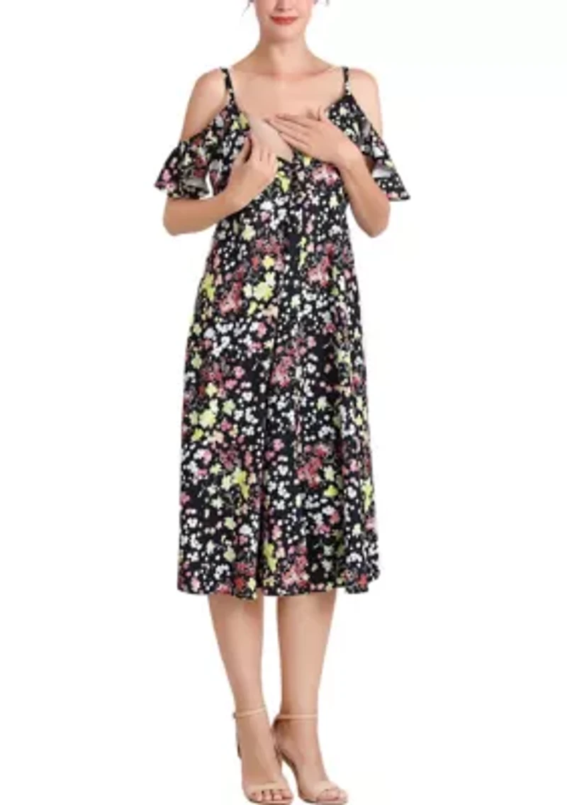 Esme Cold Shoulder Maternity Nursing Dress