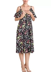 Esme Cold Shoulder Maternity Nursing Dress