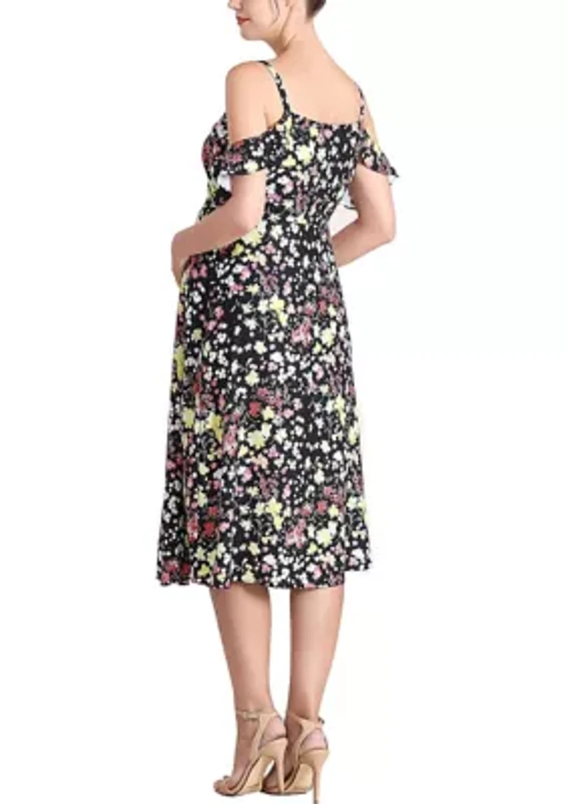 Esme Cold Shoulder Maternity Nursing Dress