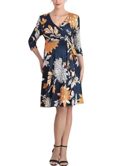 Dona Floral Faux Wrap Maternity Nursing Dress