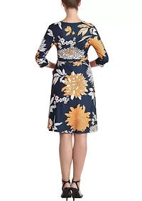 Dona Floral Faux Wrap Maternity Nursing Dress