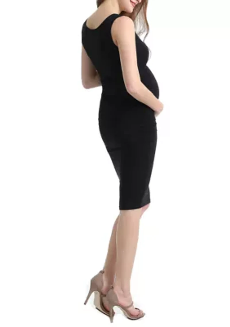 Maternity Delia Ruched  Midi Dress