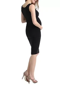 Maternity Delia Ruched  Midi Dress