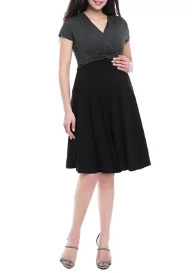 Maternity Sarah Faux Wrap Nursing Dress