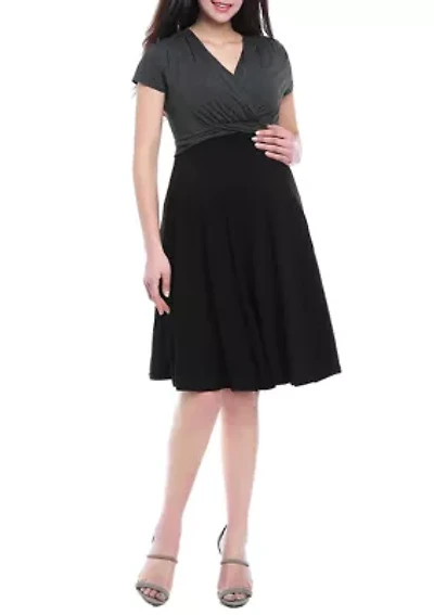 Maternity Sarah Faux Wrap  Nursing Dress