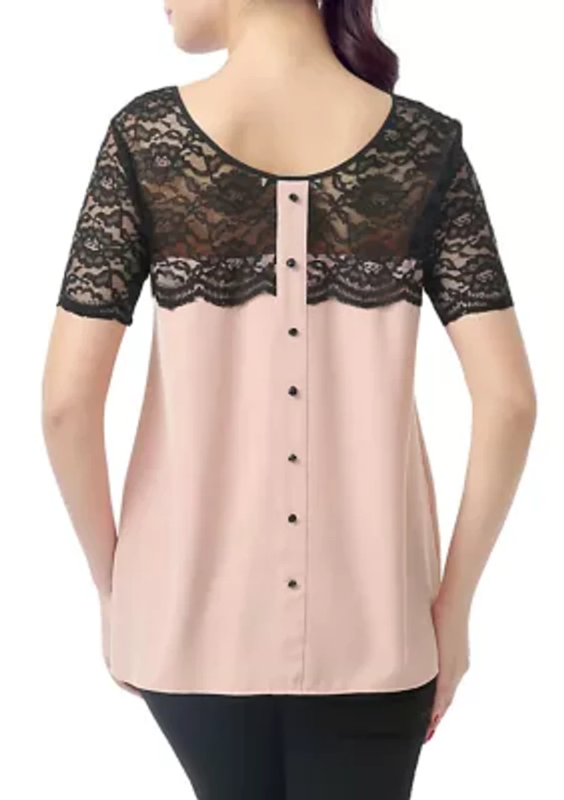 Maternity  Paisley Lace Yoke Blouse