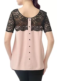 Maternity  Paisley Lace Yoke Blouse