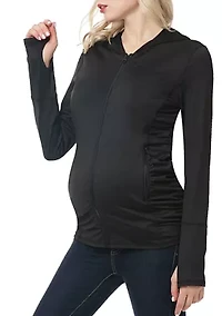 Maternity  Haven Side Ruched Performance Hoodie