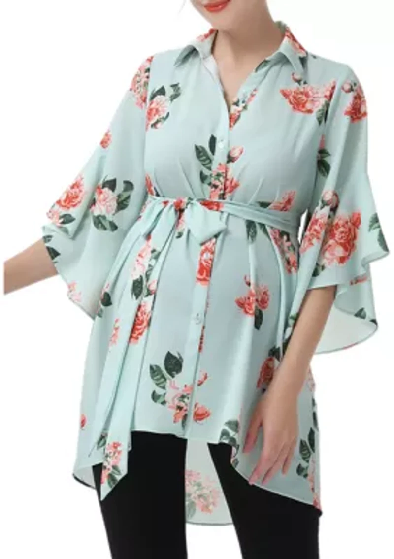 Maternity Emma Belted Nursing Blouse