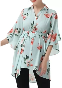 Maternity Emma Belted Nursing Blouse