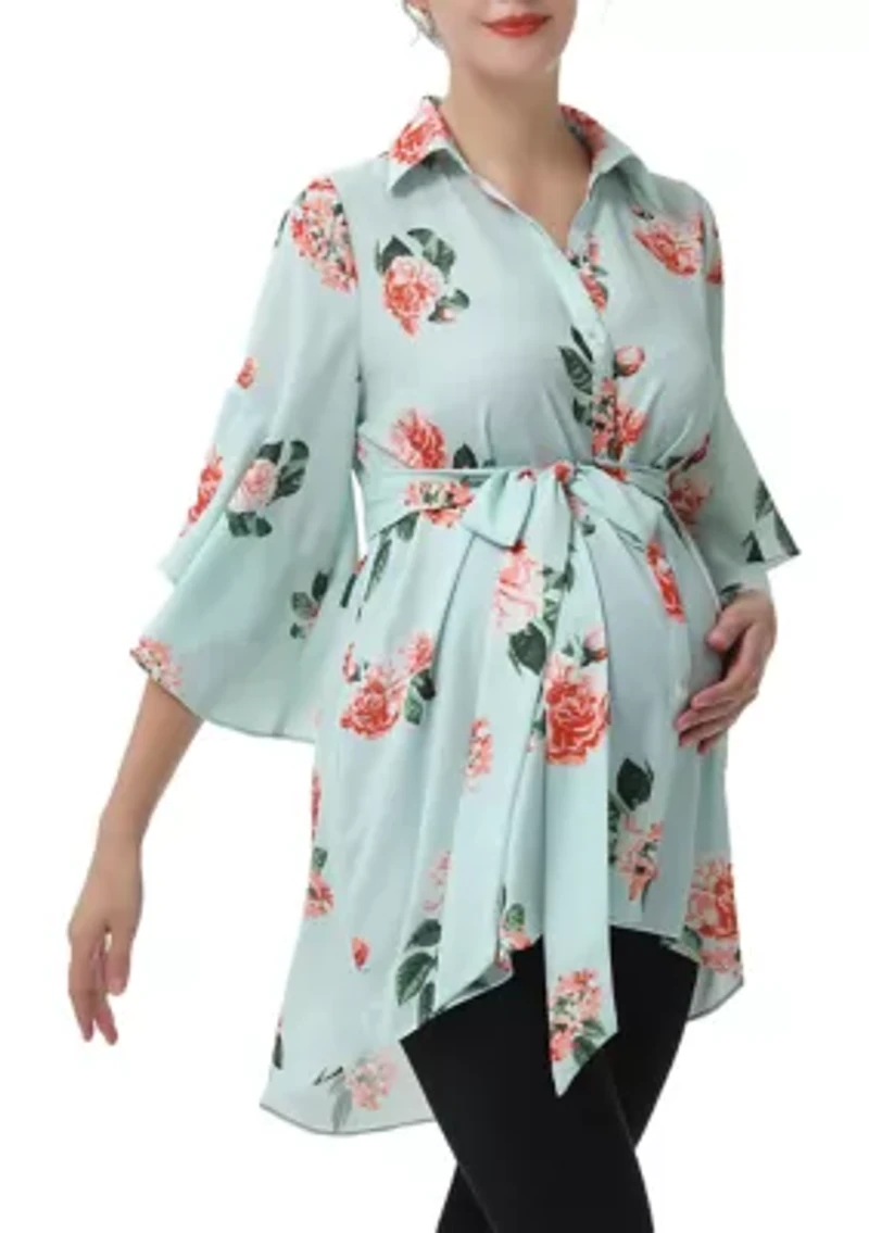 Maternity Emma Belted Nursing Blouse