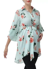 Maternity Emma Belted Nursing Blouse