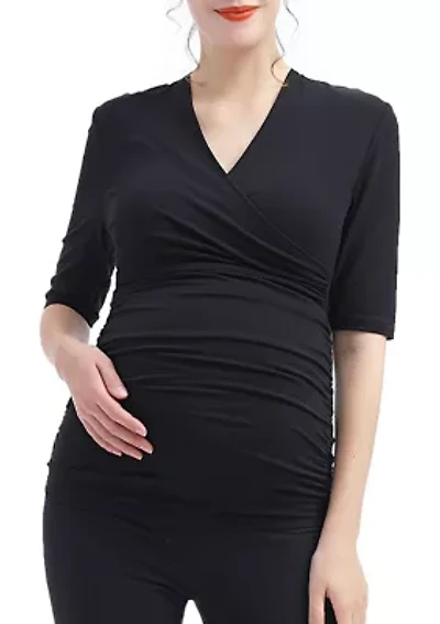 Maternity Essential V Neck Ruched Nursing Top