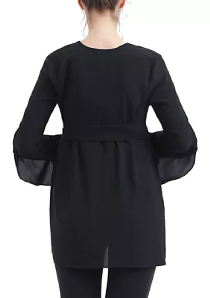 Maternity Kay V-Neck Belted Blouse