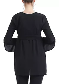 Maternity Kay V-Neck Belted Blouse