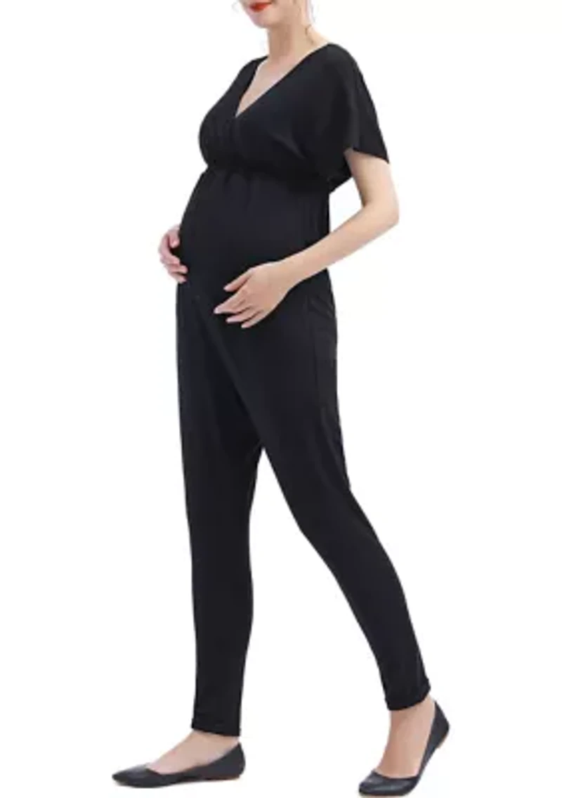 Maternity Lue V-Neck Nursing Jumpsuit