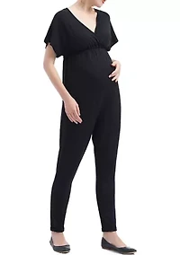 Maternity Lue V-Neck Nursing Jumpsuit