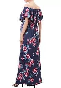 Materity Brielle Nursing Floral Print Maxi Dress