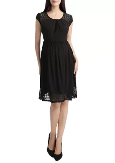 Maternity Lacey Accent Skater Dress