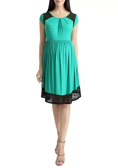 Maternity Lacey Accent Skater Dress