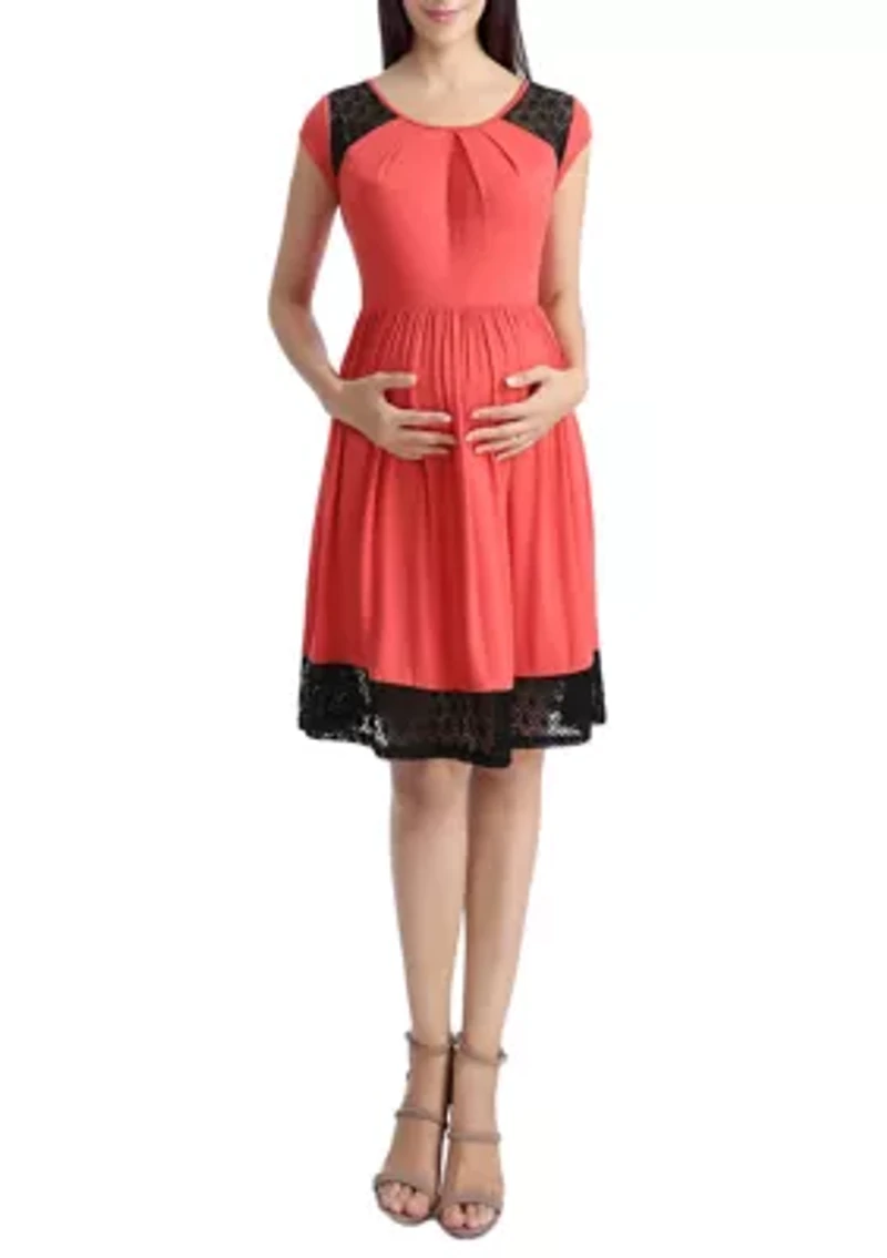Maternity Lacey Accent Skater Dress