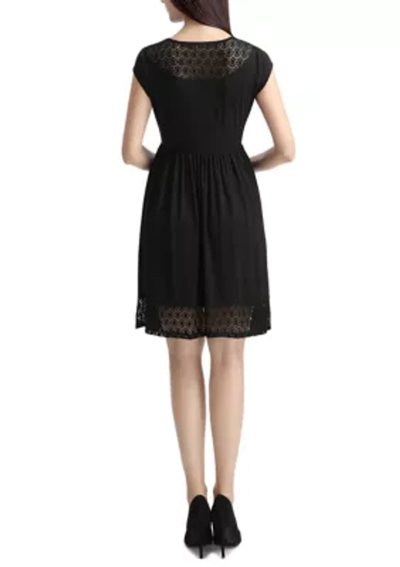 Maternity Lacey Accent Skater Dress