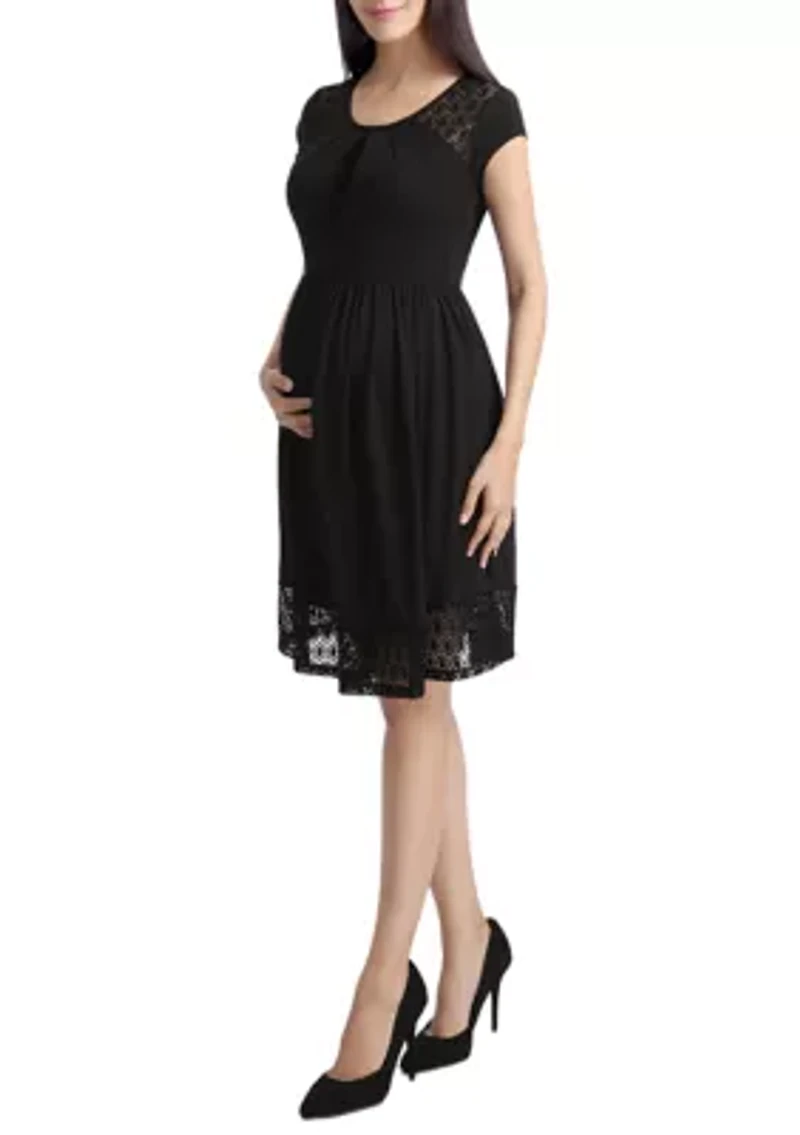 Maternity Lacey Accent Skater Dress