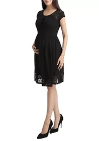 Maternity Lacey Accent Skater Dress