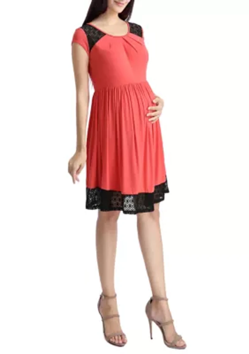 Maternity Lacey Accent Skater Dress