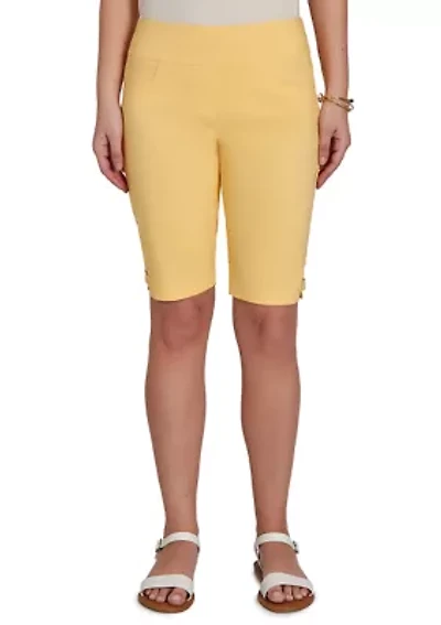 Women's Solid Tech Stretch Bermuda Shorts