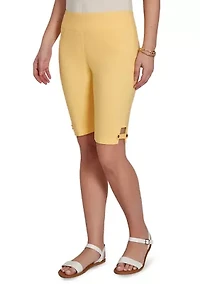 Women's Solid Tech Stretch Bermuda Shorts