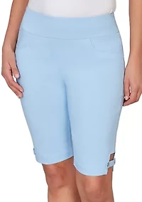 Women's Solid Tech Stretch Bermuda Shorts