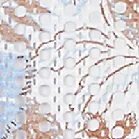 Women's Printed Oval Texture Knit Tie Front Top