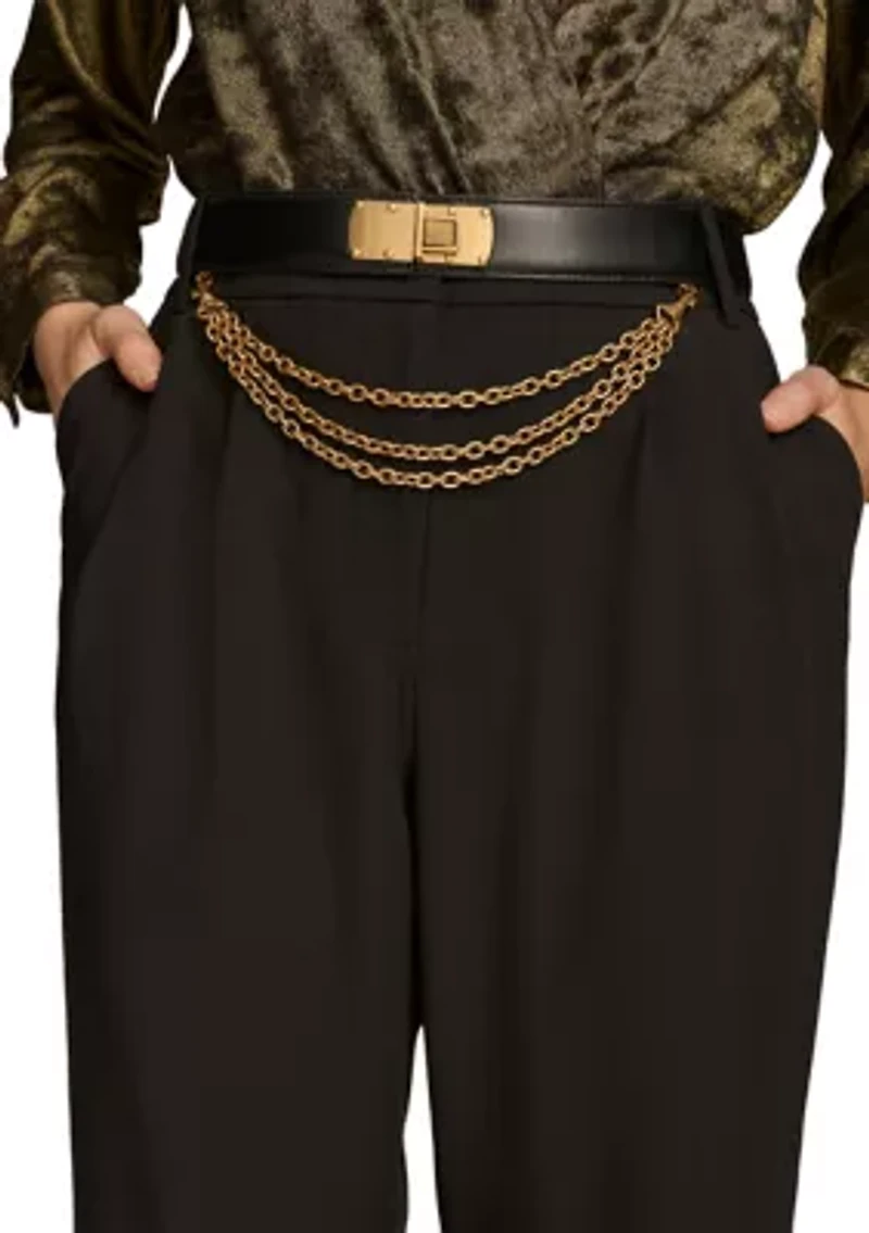 Women's Chain Belt Wide Leg Pants