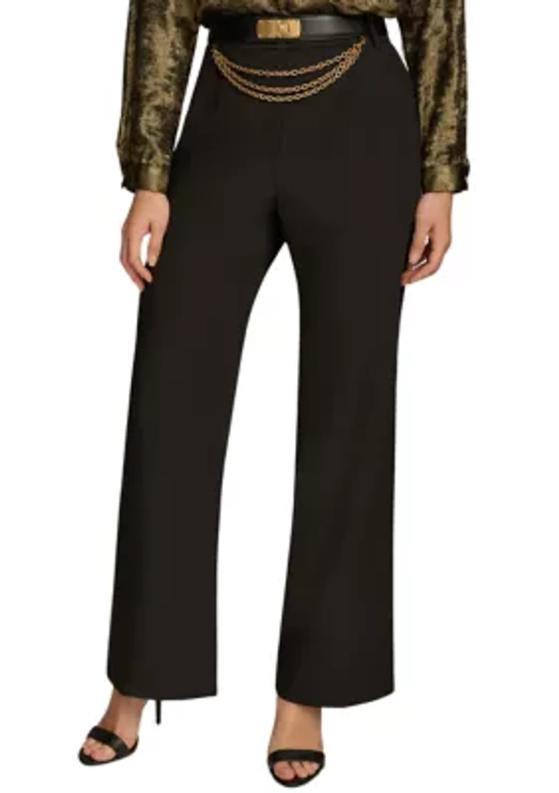 Women's Chain Belt Wide Leg Pants