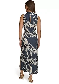 Women's Sleeveless Printed Midi Dress