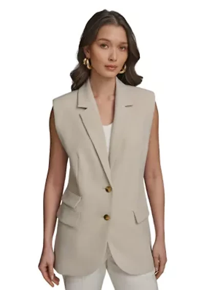 Women's Cap Sleeve Notch Collar Jacket