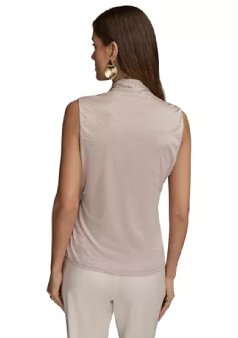Women's V-Neck Tie Waist Blouse
