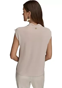 Women's Sleeveless Cowl Neck Blouse