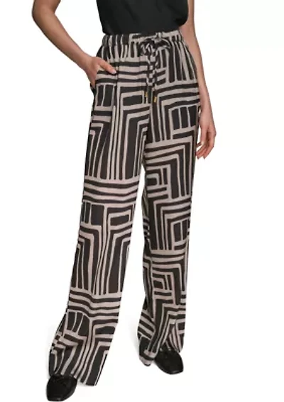 Women's Wide Leg Printed Pants