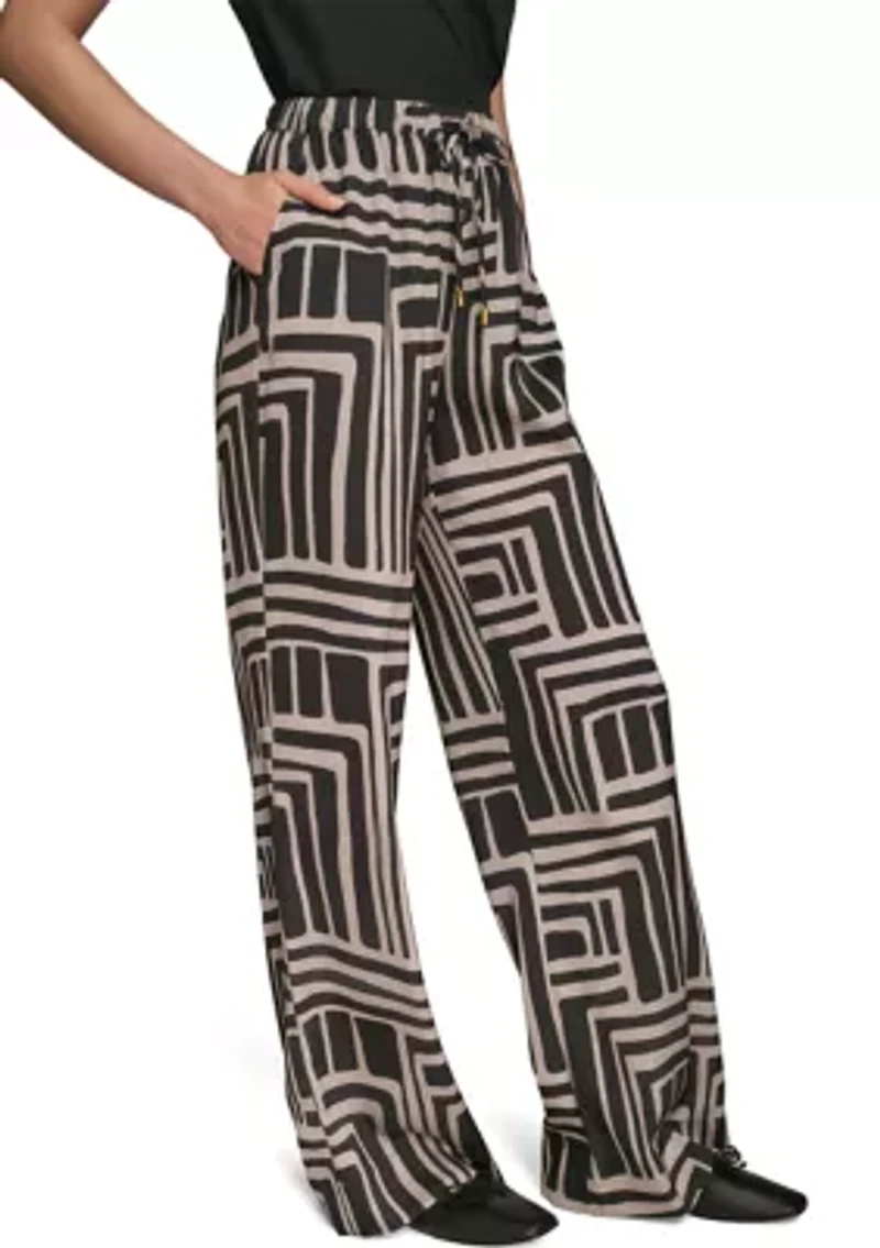 Women's Wide Leg Printed Pants