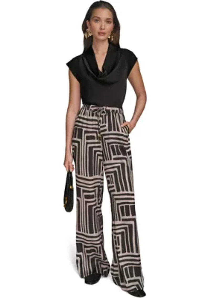 Women's Wide Leg Printed Pants