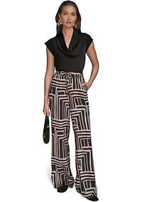 Women's Wide Leg Printed Pants