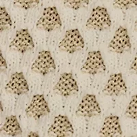 Women's Short Sleeve 2 Tone Honeycomb Sweater